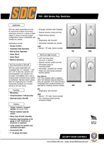 Security Door Controls 700 - 800 Series Key Switches